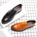 2020 spring men's shoes formal business English Brock men's shoes single shoes lace up shoes