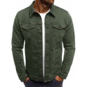 New men's European jeans simple casual slim short jacket men's wear in autumn and winter of 2018