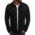 New men's European jeans simple casual slim short jacket men's wear in autumn and winter of 2018