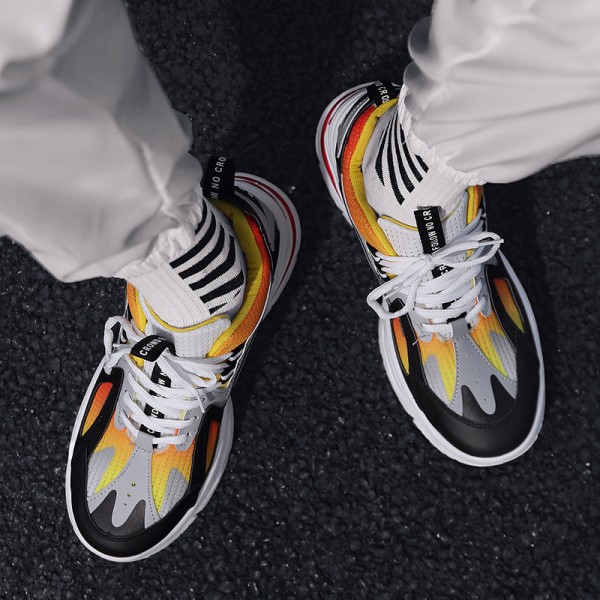 Trend ins sports shoes four seasons show breathable men's shoes comfortable personality leisure running shoes men's fashion shoes