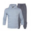 Men's suit autumn and winter new long sleeve Plush hooded foreign trade sweater plus slacks suit