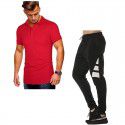 Summer new men's Short Sleeve Polo Shirt Men's wear + leisure sports pants suit