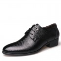 Junster classic alligator pattern men's leather shoes cowhide British style business men's shoes lace up wedding shoes