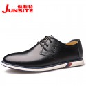 Junster spring new men's casual shoes flat bottom front lace up men's shoes single shoes men's shoes