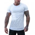 Cross border men's round neck casual solid color T-shirt in summer 2020