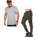 Summer new men's Short Sleeve Polo Shirt Men's wear + leisure sports pants suit