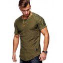 Sumaton new 2020 summer foreign trade men's T-shirt stripe raglan sleeve round neck sleeve short sleeve T-shirt