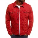 New men's European jeans simple casual slim short jacket men's wear in autumn and winter of 2018