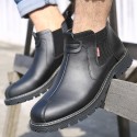 Fashionable England retro Chelsea Boots Men's low top Martin boots autumn and winter men's warm casual shoes