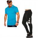 Summer new men's Short Sleeve Polo Shirt Men's wear + leisure sports pants suit
