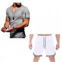 Sumitong summer t-shirt men's suit fitness running Capris