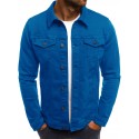 New men's European jeans simple casual slim short jacket men's wear in autumn and winter of 2018