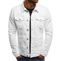 New men's European jeans simple casual slim short jacket men's wear in autumn and winter of 2018