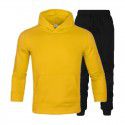 Men's suit autumn and winter new long sleeve Plush hooded foreign trade sweater plus slacks suit