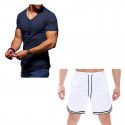 Sumitong summer t-shirt men's suit fitness running Capris