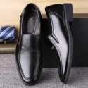 Junster four seasons classic men's business dress leather shoes single shoes fashion foot men's shoes dad shoes one hair