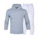 Men's suit autumn and winter new long sleeve Plush hooded foreign trade sweater plus slacks suit
