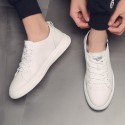 Men's new spring elastic band flat bottom small white shoes student leisure travel single shoes cowhide sports fashion brand shoes