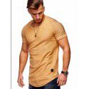 Sumaton new 2020 summer foreign trade men's T-shirt stripe raglan sleeve round neck sleeve short sleeve T-shirt