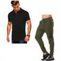 Summer new men's Short Sleeve Polo Shirt Men's wear + leisure sports pants suit