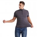 Foreign trade large men's T-shirt foreign trade Amazon sports zipper collar men's short sleeve fitness running t-shirt men's T-shirt