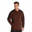 European and American large men's sweater autumn winter 2020 sport double side fleece round neck Pullover men's long sleeve sweater
