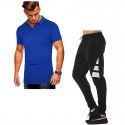 Summer new men's Short Sleeve Polo Shirt Men's wear + leisure sports pants suit