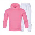 Men's suit autumn and winter new long sleeve Plush hooded foreign trade sweater plus slacks suit