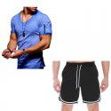 Sumitong summer t-shirt men's suit fitness running Capris