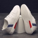 Men's new spring elastic band flat bottom small white shoes student leisure travel single shoes cowhide sports fashion brand shoes