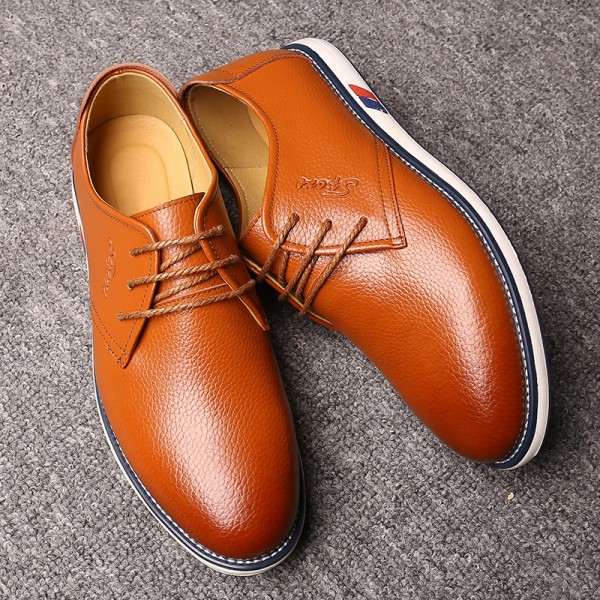 Junster spring new men's casual shoes flat bottom front lace up men's shoes single shoes men's shoes