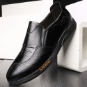 Junster men's shoes breathable top leather men's casual shoes trend versatile soft soled shoes