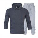Men's suit autumn and winter new long sleeve Plush hooded foreign trade sweater plus slacks suit