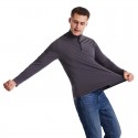 Cross border men's wear spring and autumn new sports breathable men's T-Shirt Large stand collar zipper long sleeve t-shirt men's wear