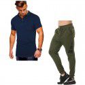 Summer new men's Short Sleeve Polo Shirt Men's wear + leisure sports pants suit