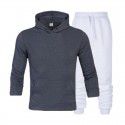 Men's suit autumn and winter new long sleeve Plush hooded foreign trade sweater plus slacks suit
