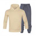 Men's suit autumn and winter new long sleeve Plush hooded foreign trade sweater plus slacks suit
