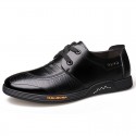 Junster men's shoes breathable top leather men's casual shoes trend versatile soft soled shoes