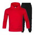 Men's suit autumn and winter new long sleeve Plush hooded foreign trade sweater plus slacks suit