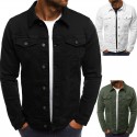 New men's European jeans simple casual slim short jacket men's wear in autumn and winter of 2018