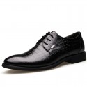 Junster autumn men's luxury craft pointed business shoes comfortable lace up men's shoes single shoes