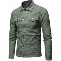 New men's European jeans simple casual slim short jacket men's wear in autumn and winter of 2018