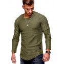 2020 spring summer autumn new men's cotton base shirt casual slim pleated raglan sleeve men's long sleeve T-shirt