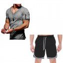 Sumitong summer t-shirt men's suit fitness running Capris