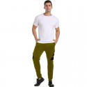 2020 summer new men's Korean casual men's T-shirt set solid round neck men's T-shirt + color matching sports pants