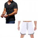 Sumitong summer t-shirt men's suit fitness running Capris