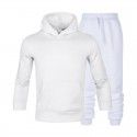 Men's suit autumn and winter new long sleeve Plush hooded foreign trade sweater plus slacks suit