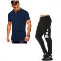 Summer new men's Short Sleeve Polo Shirt Men's wear + leisure sports pants suit