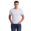 Cross border European and American fashion men's V-neck elastic breathable quick drying T-shirt in summer 2020