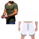 Sumitong summer t-shirt men's suit fitness running Capris